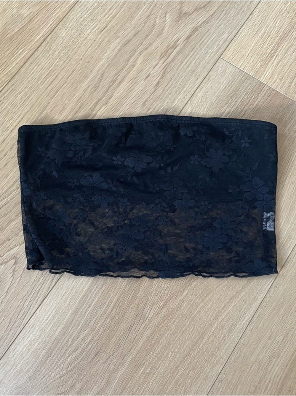 Black Lace Strapless Bandeau Tube Top